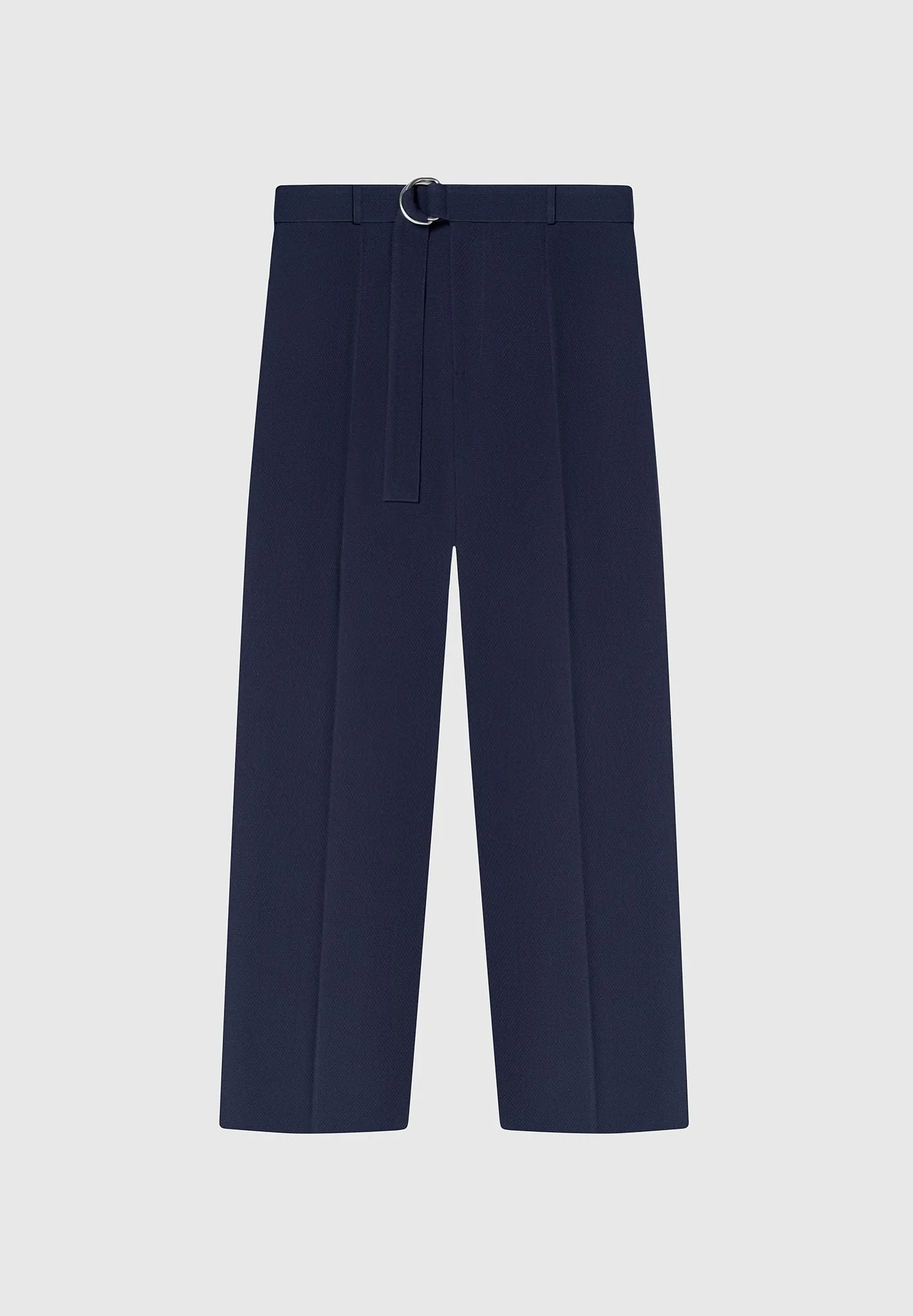Louis - Relaxed Fit Textured Belted Tailored Trousers - Navy sold by Maniere De Voir product image thumbnail 2