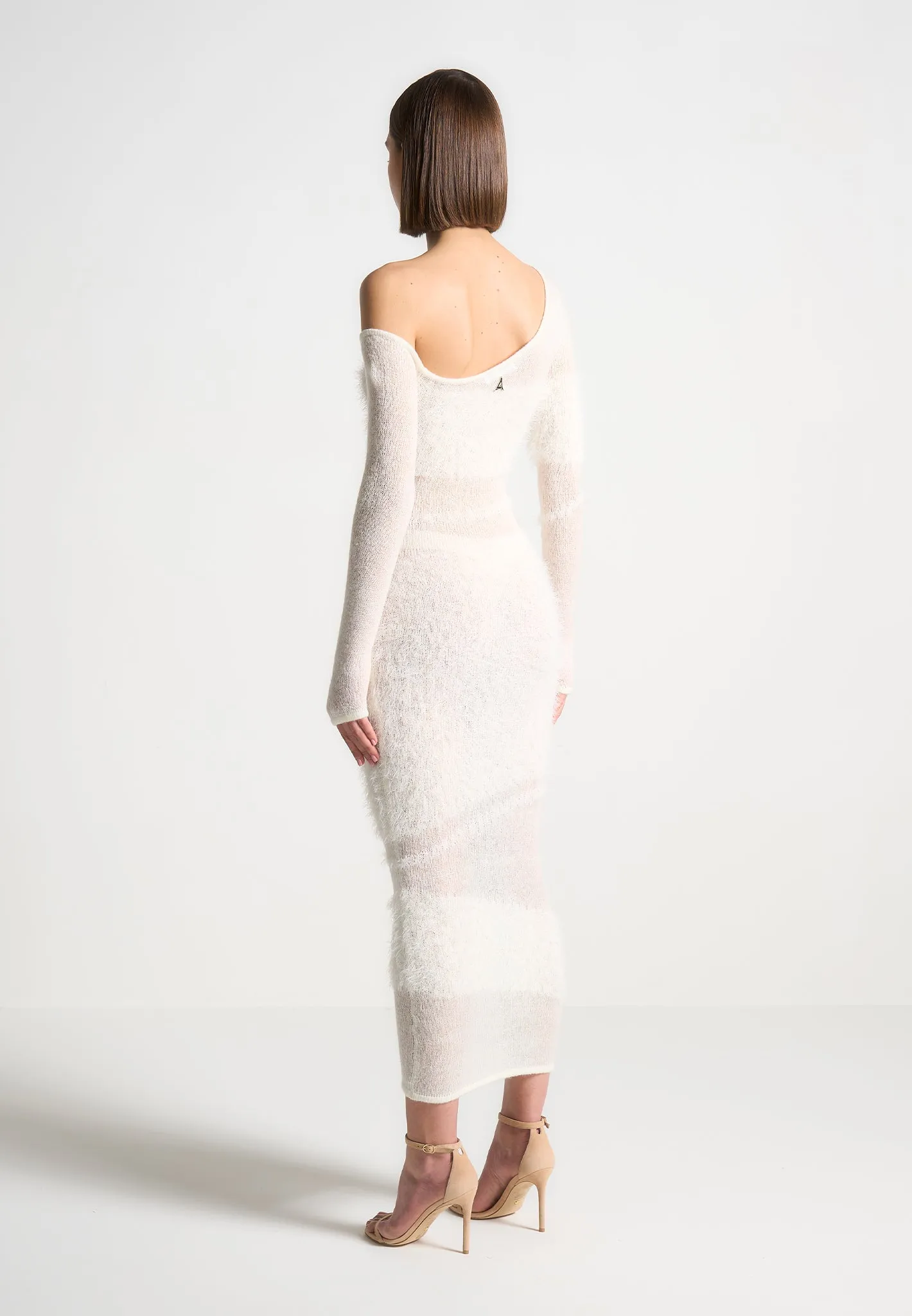 Off Shoulder Knitted Maxi Dress - Off White sold by Maniere De Voir product image thumbnail 4