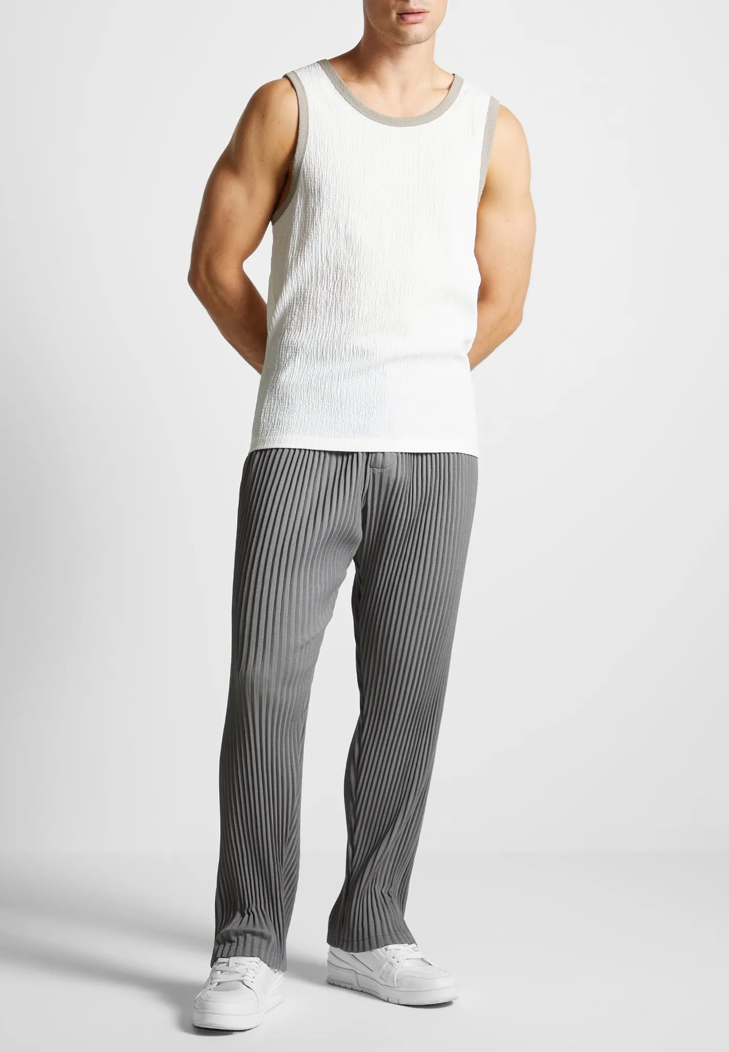 Pleated Trousers - Grey sold by Maniere De Voir product image thumbnail 3