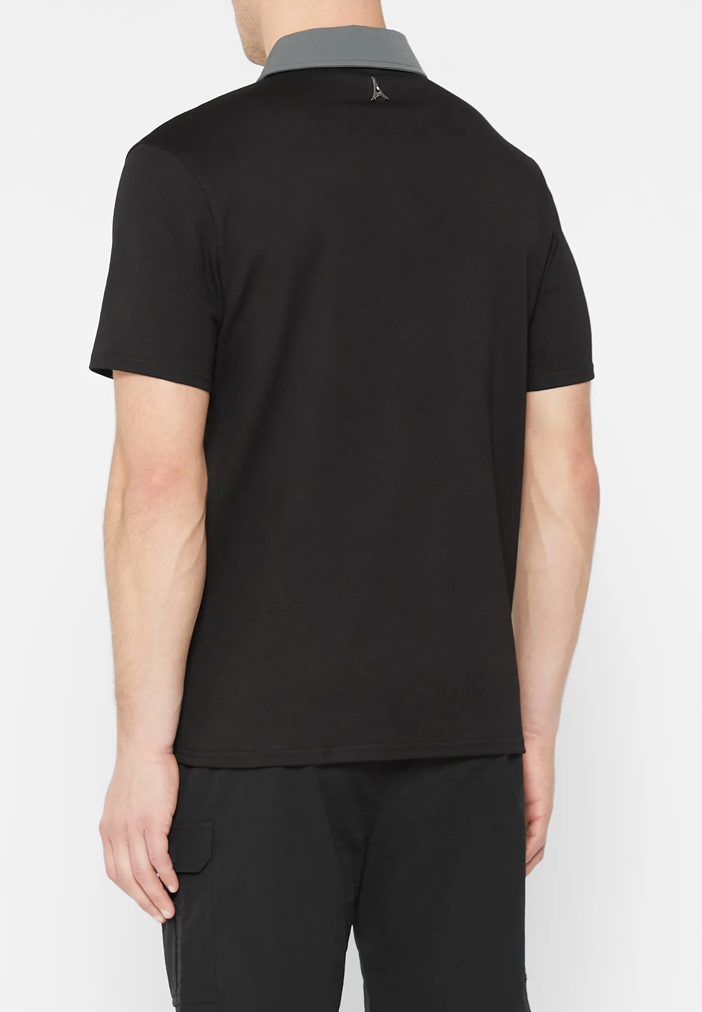 Contrast Collar Polo Shirt - Black sold by Maniere De Voir product image thumbnail 5