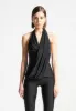 Draped Halterneck Top - Black sold by Maniere De Voir
