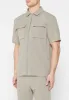 Tailored Zip Through Shirt - Khaki sold by Maniere De Voir
