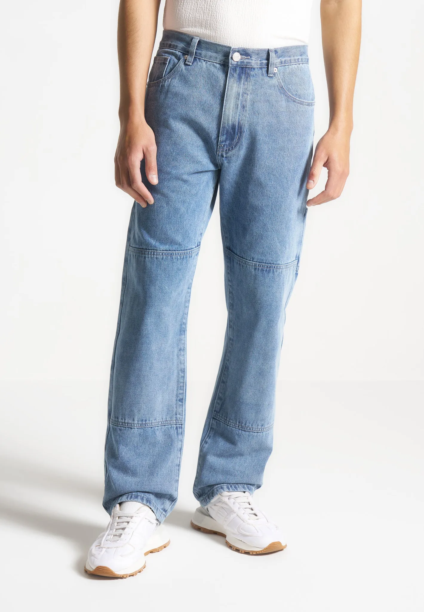 Contrast Stitch Carpenter Jean - Mid Blue sold by Maniere De Voir product image thumbnail 5