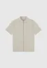 Tailored Zip Through Shirt - Khaki sold by Maniere De Voir