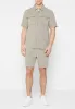 Tailored Zip Through Shirt - Khaki sold by Maniere De Voir