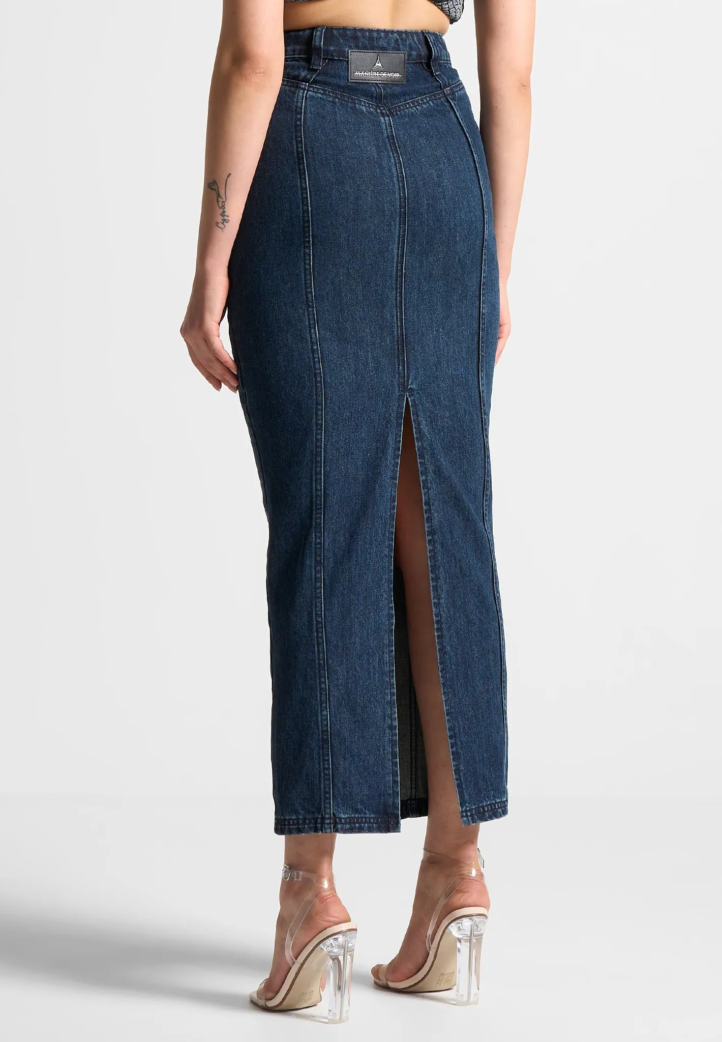 Denim Midaxi Skirt - Indigo sold by Maniere De Voir product image thumbnail 4