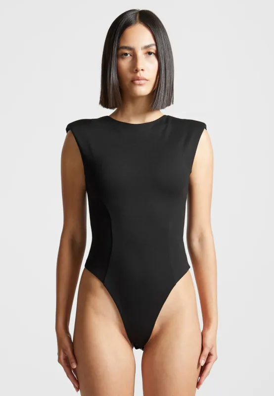 Wide Shoulder Bodysuit - Black sold by Maniere De Voir