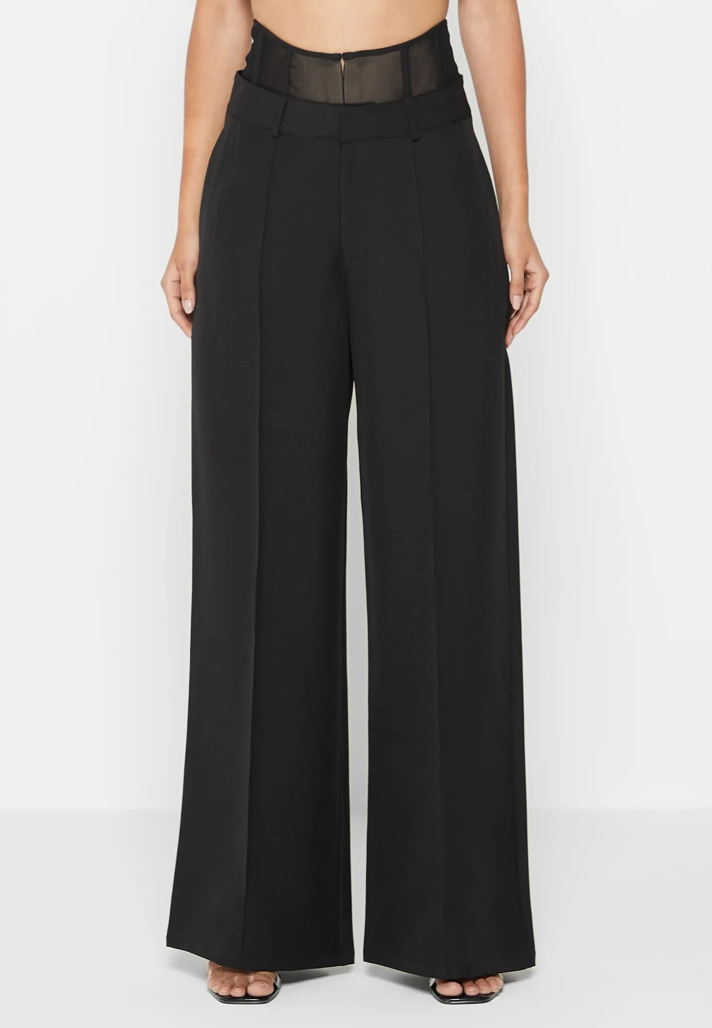 Mesh Corset Trousers - Black sold by Maniere De Voir product image thumbnail 3