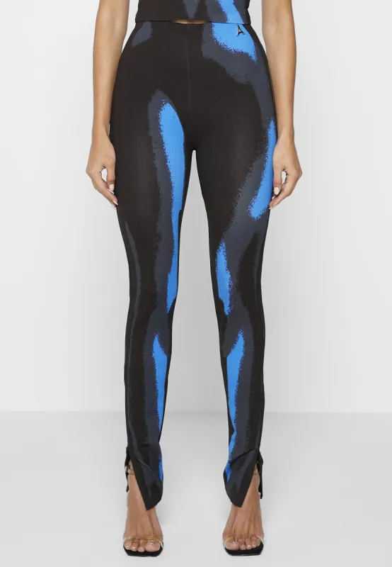 Body Print Leggings - White/Blue sold by Maniere De Voir