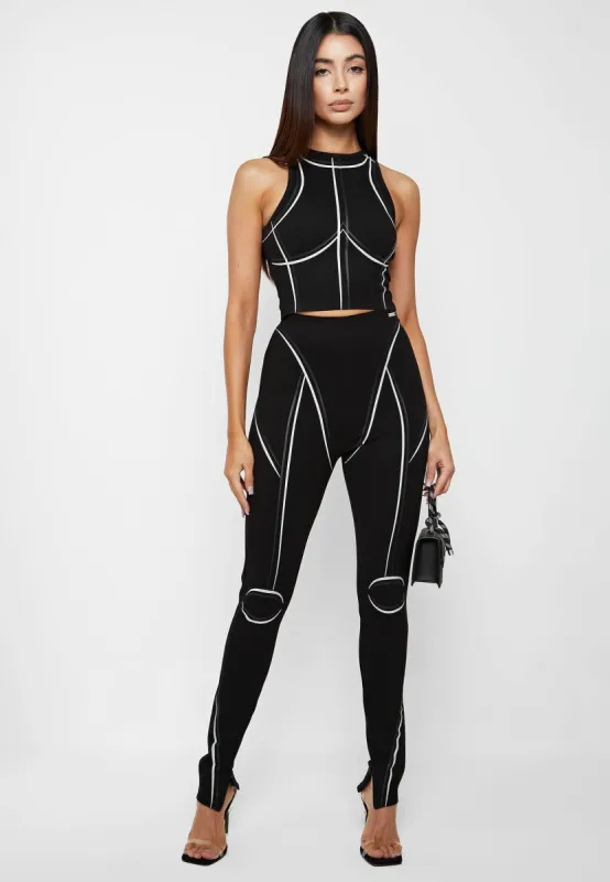 Sketch High Waisted Bandage Leggings - Black sold by Maniere De Voir