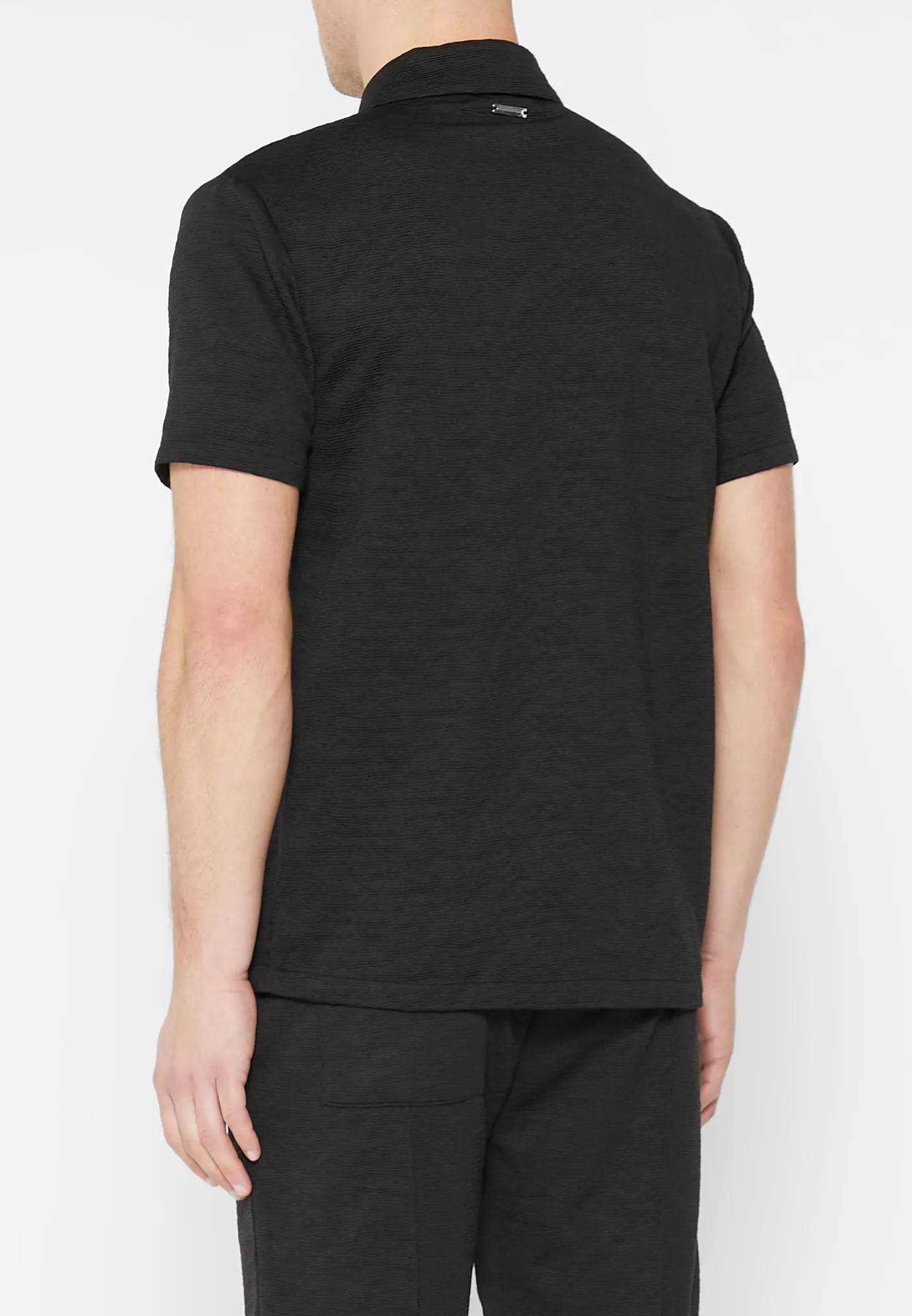Textured Polo Top - Black sold by Maniere De Voir product image thumbnail 5