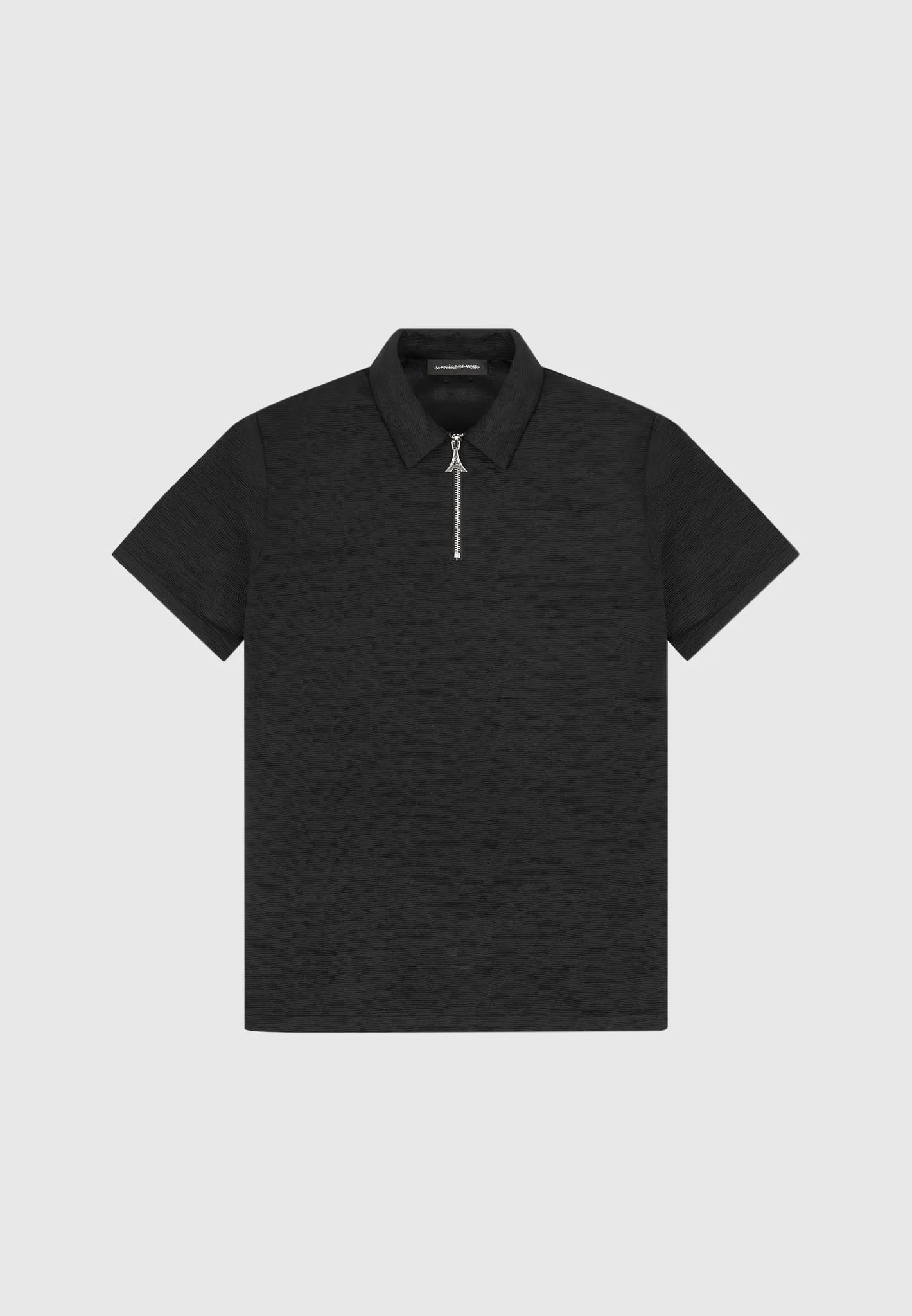 Textured Polo Top - Black sold by Maniere De Voir
