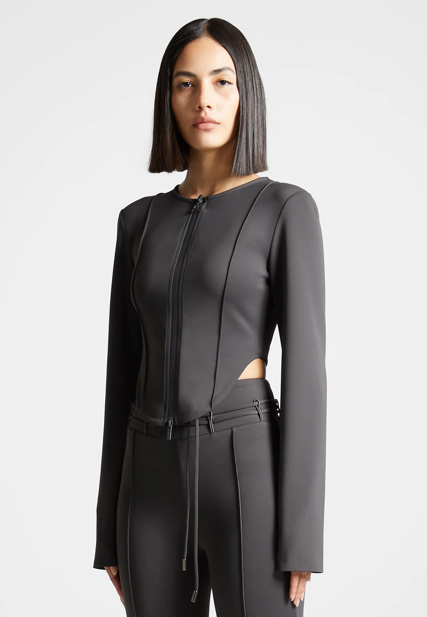 Neoprene Corset Jacket - Charcoal Grey sold by Maniere De Voir product image thumbnail 5