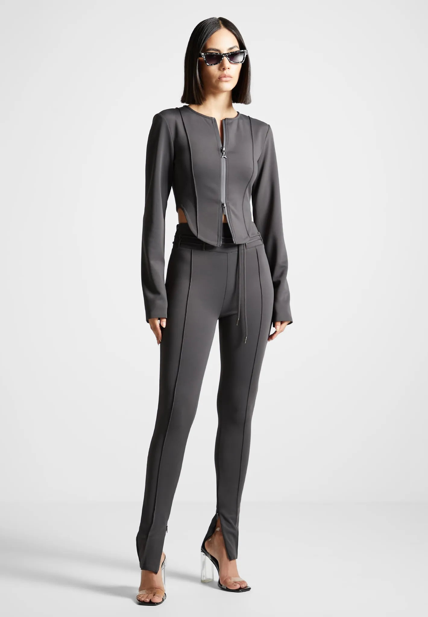 Neoprene Corset Jacket - Charcoal Grey sold by Maniere De Voir product image thumbnail 4