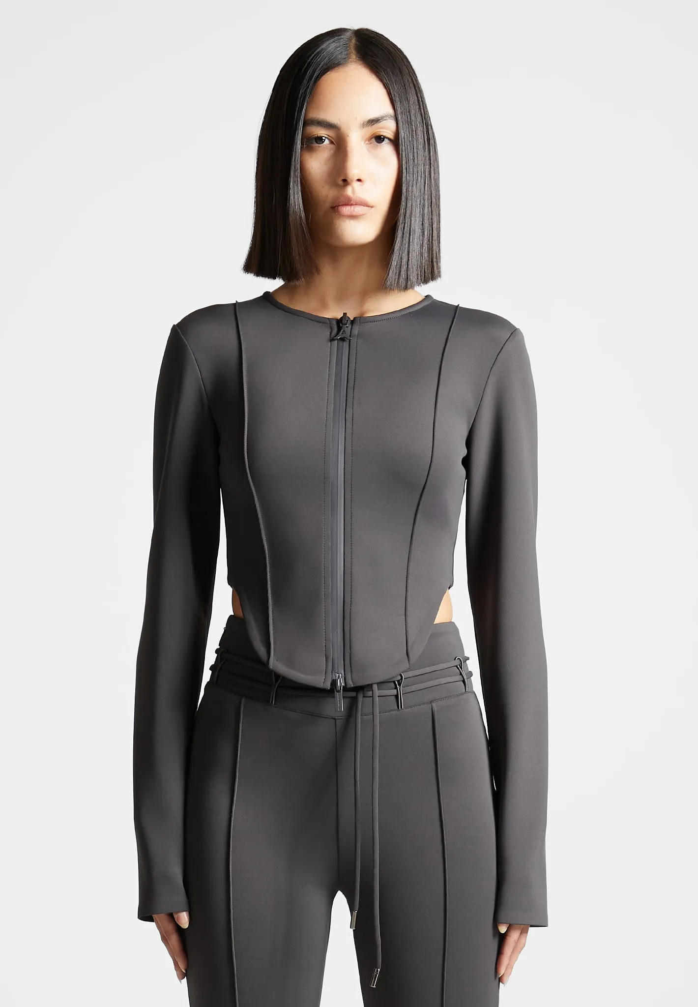 Neoprene Corset Jacket - Charcoal Grey sold by Maniere De Voir product image thumbnail 3