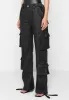 Mid Rise Waxed Cargo Pants - Black sold by Maniere De Voir