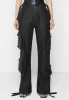Mid Rise Waxed Cargo Pants - Black sold by Maniere De Voir