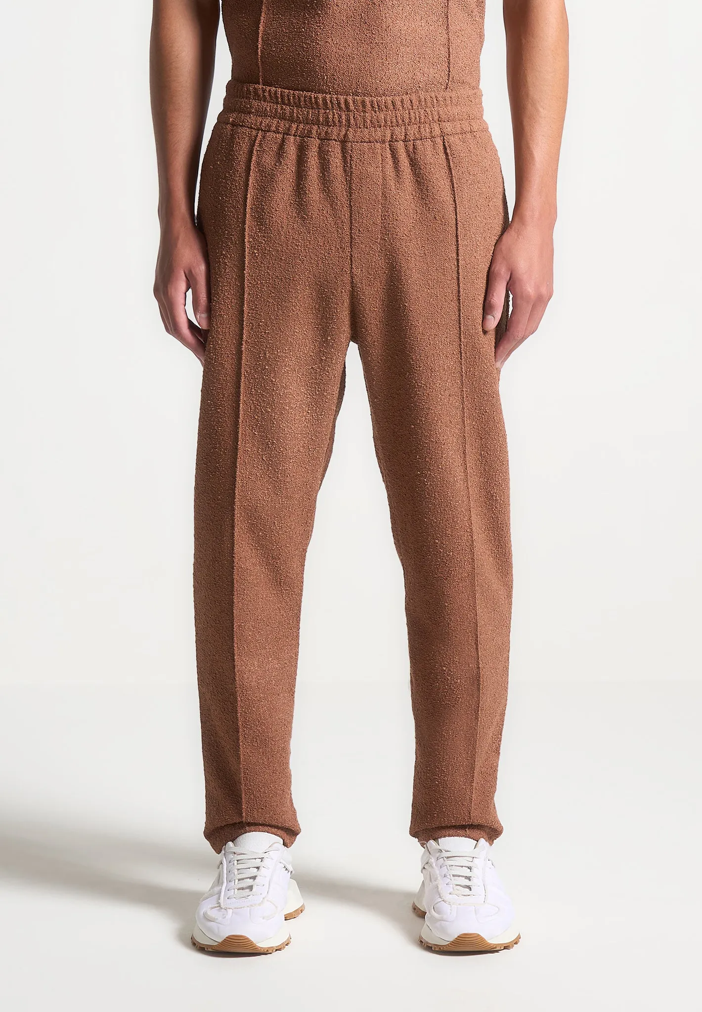 Boucle Pintuck Tapered Trousers - Fawn sold by Maniere De Voir product image thumbnail 3