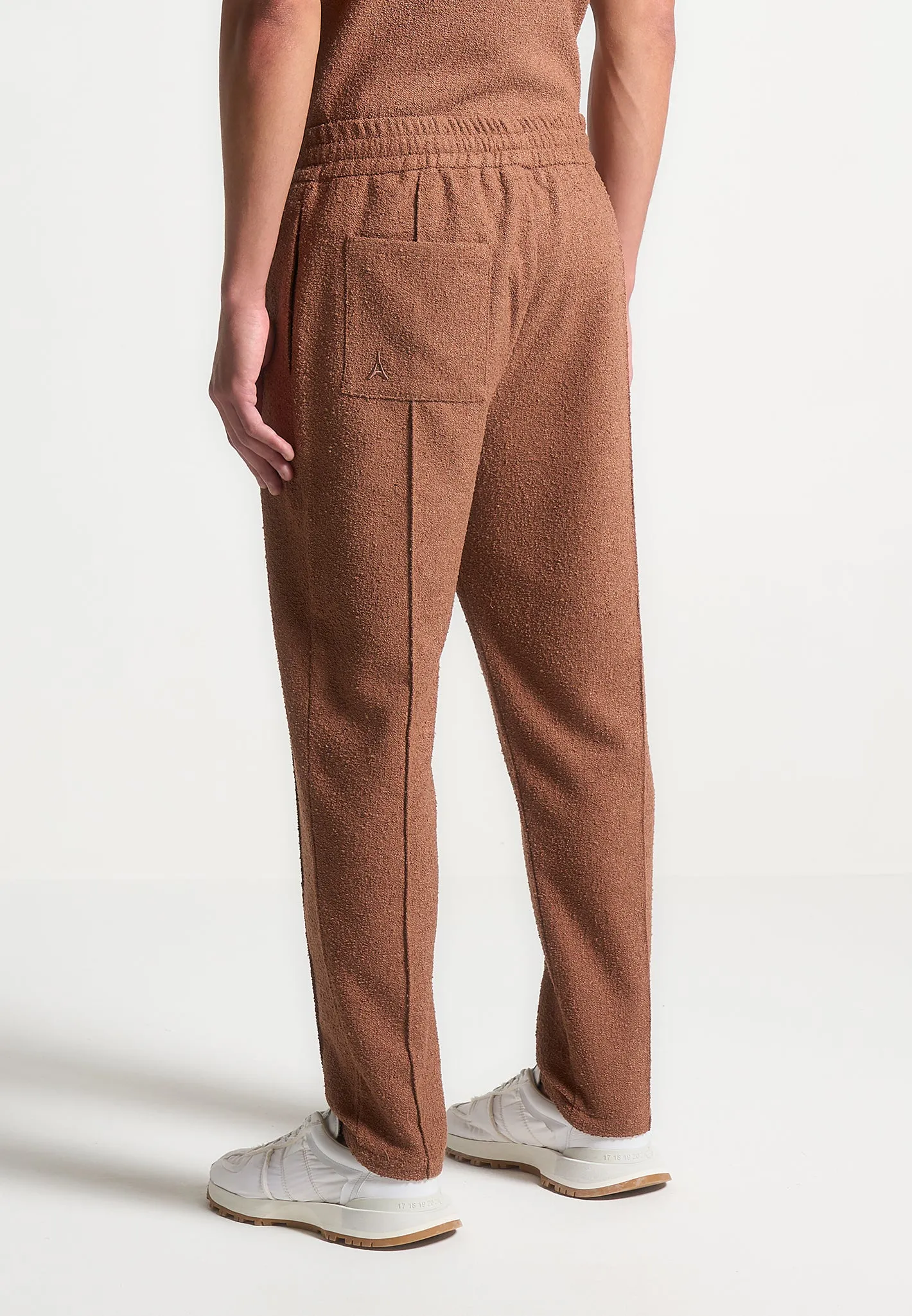 Boucle Pintuck Tapered Trousers - Fawn sold by Maniere De Voir product image thumbnail 5