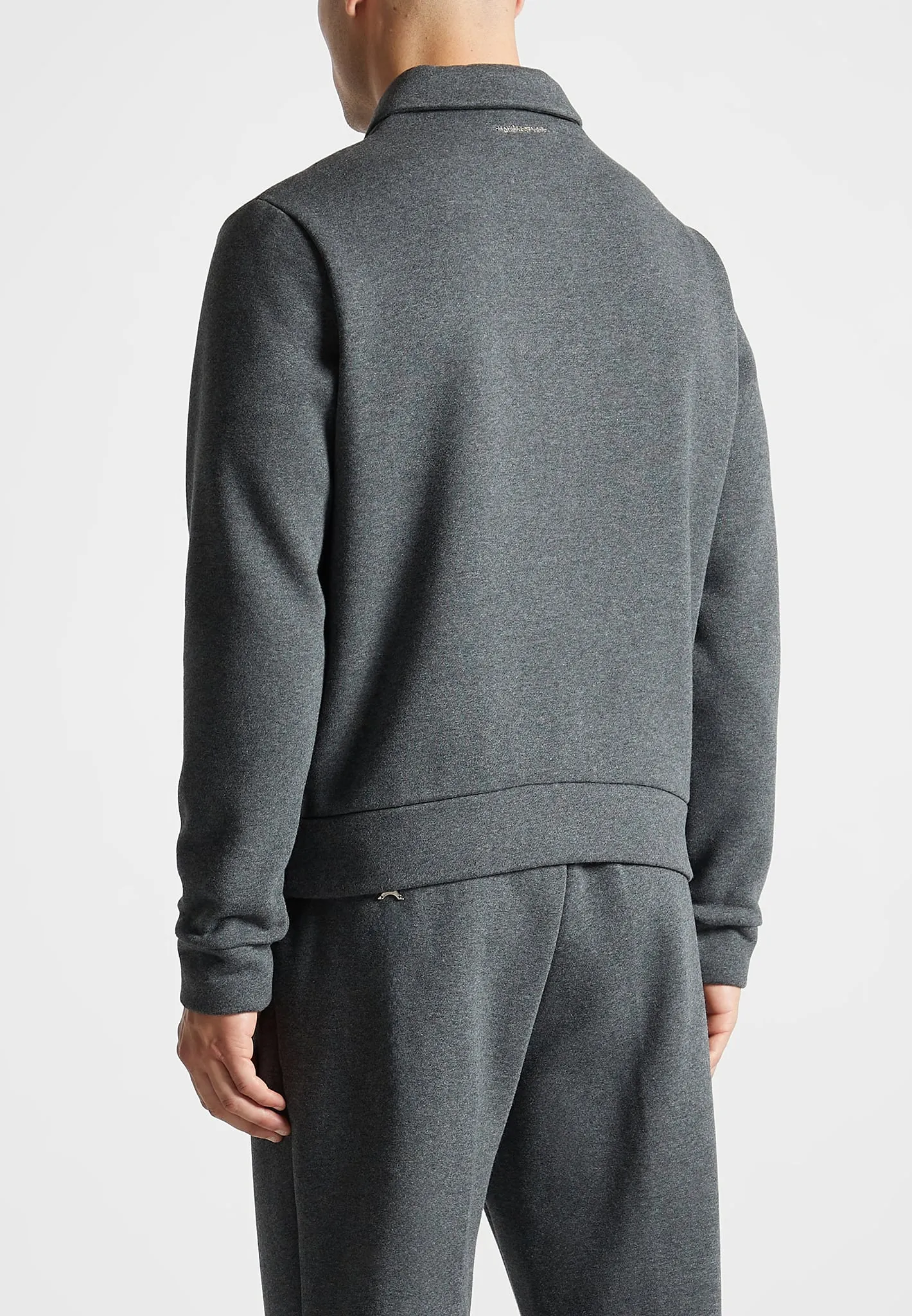 Long Sleeve Polo Zip Jumper - Dark Grey Marl sold by Maniere De Voir product image thumbnail 5