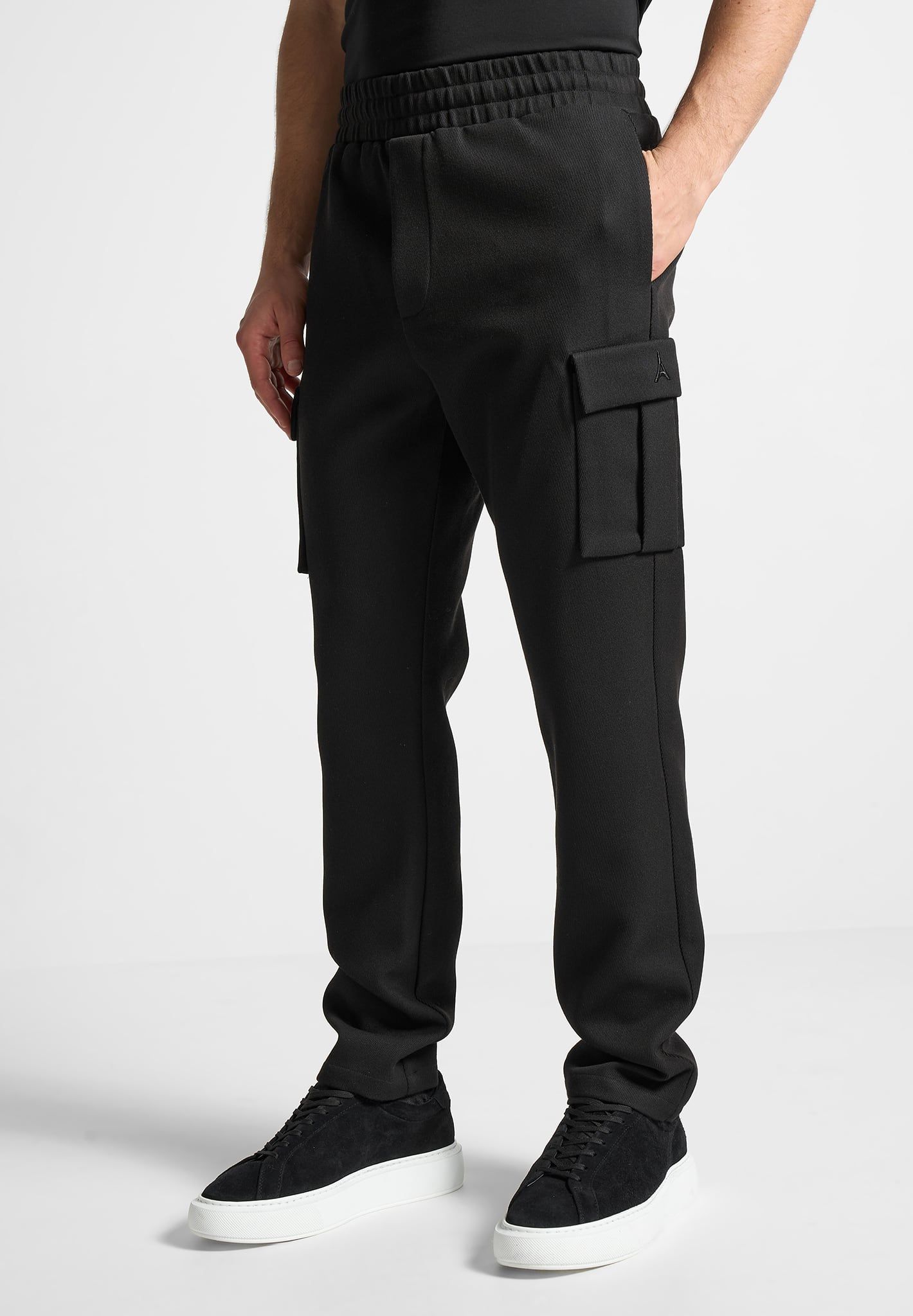Twill Cargo Regular Fit Pants - Black sold by Maniere De Voir product image thumbnail 2