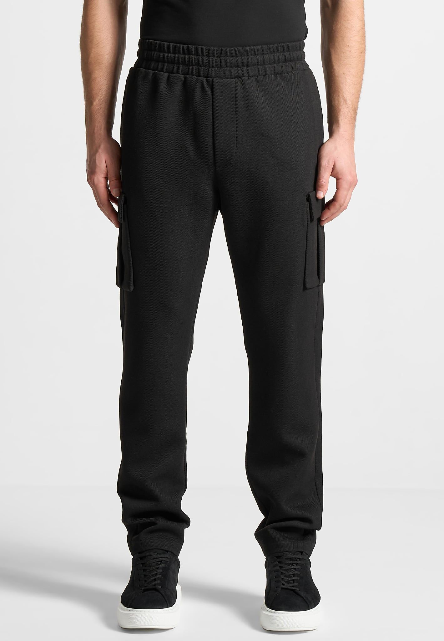 Twill Cargo Regular Fit Pants - Black sold by Maniere De Voir product image thumbnail 4