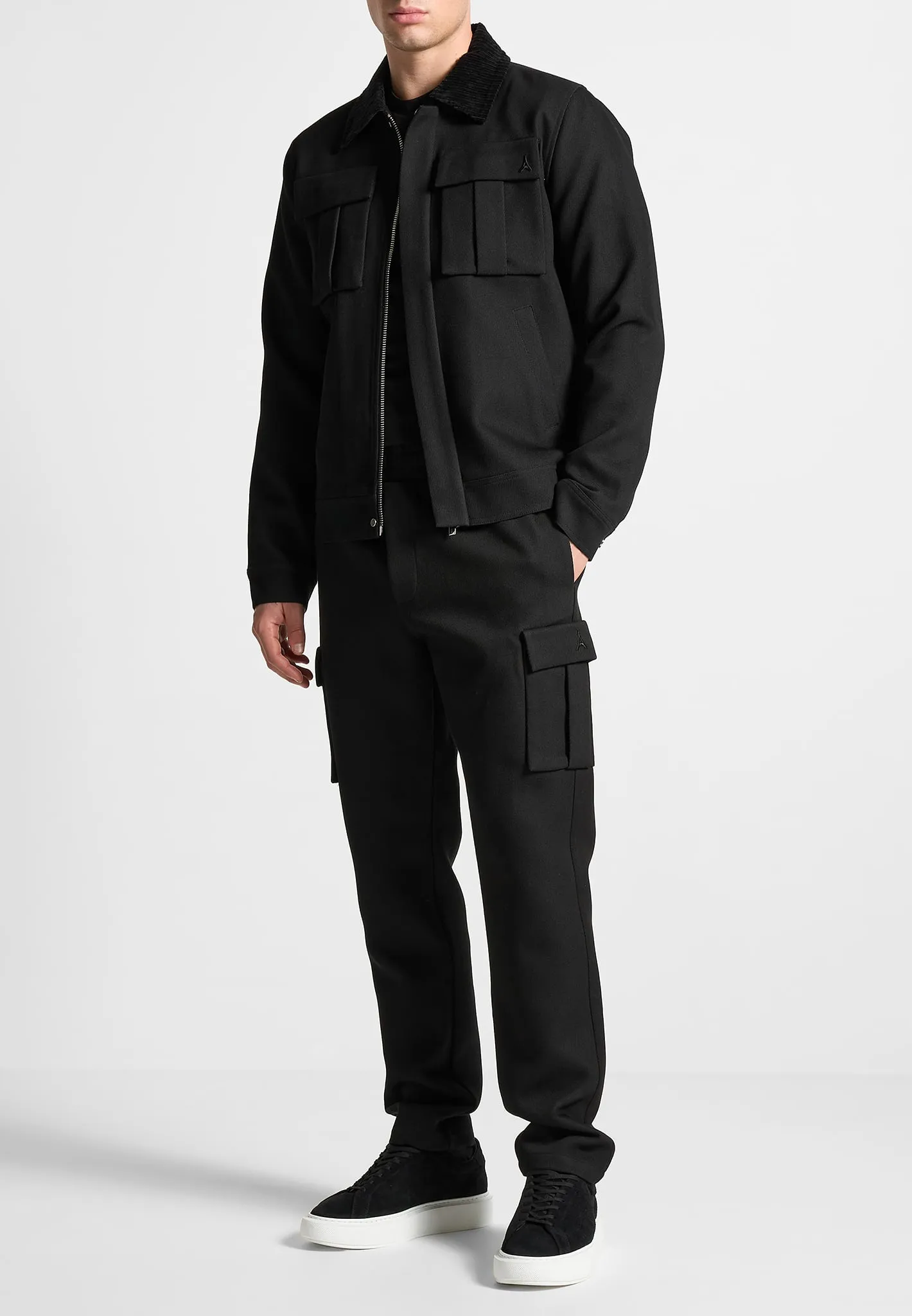Twill Cargo Regular Fit Pants - Black sold by Maniere De Voir product image thumbnail 3
