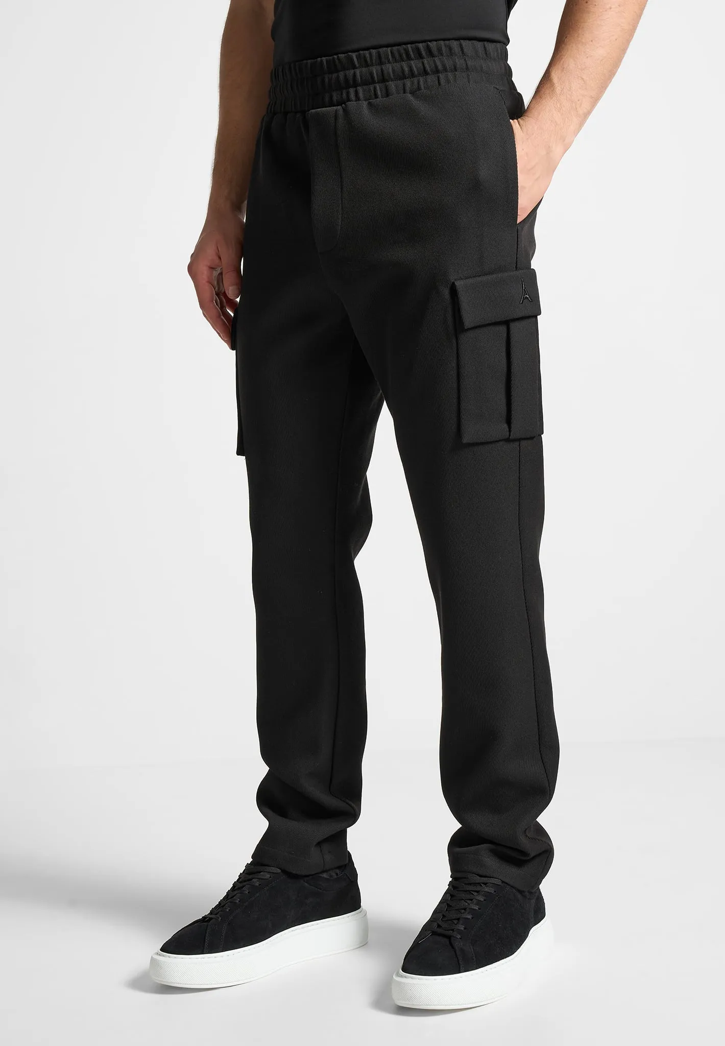 Twill Cargo Regular Fit Pants - Black sold by Maniere De Voir