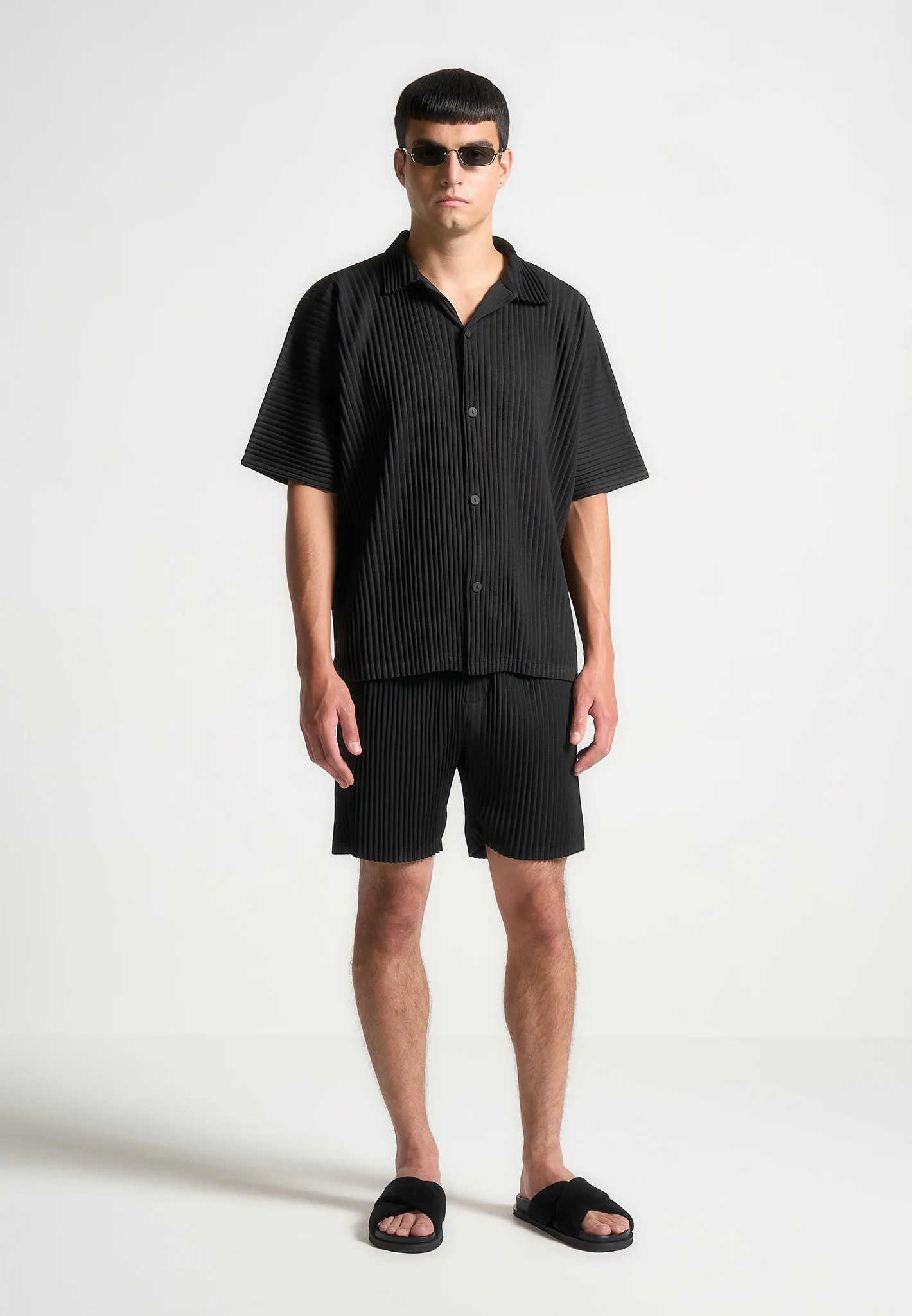 Pleated Shorts - Black sold by Maniere De Voir