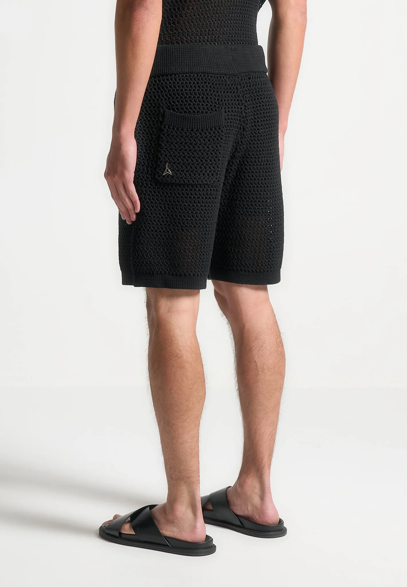 Crochet Knit Shorts - Black sold by Maniere De Voir product image thumbnail 5