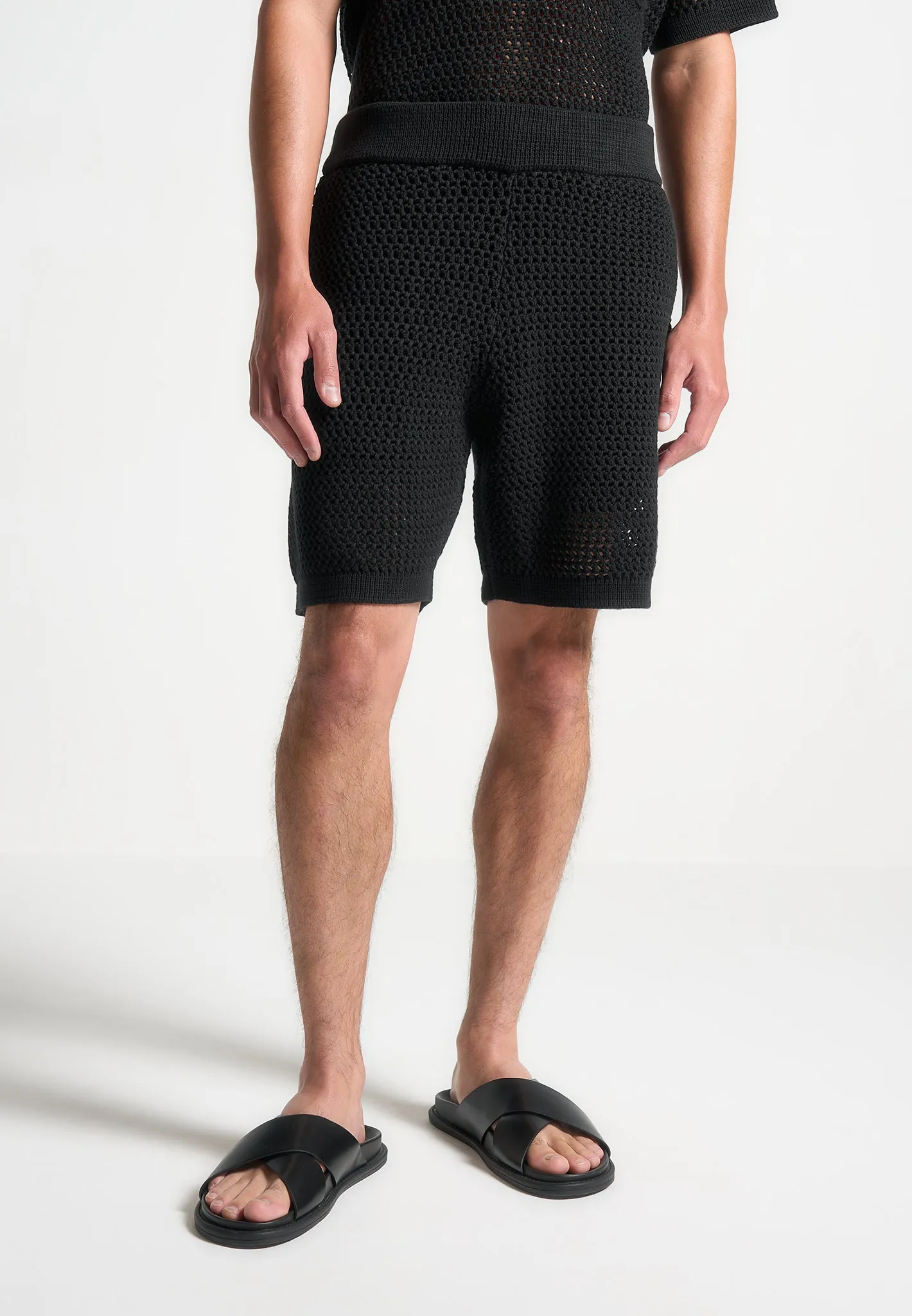 Crochet Knit Shorts - Black sold by Maniere De Voir