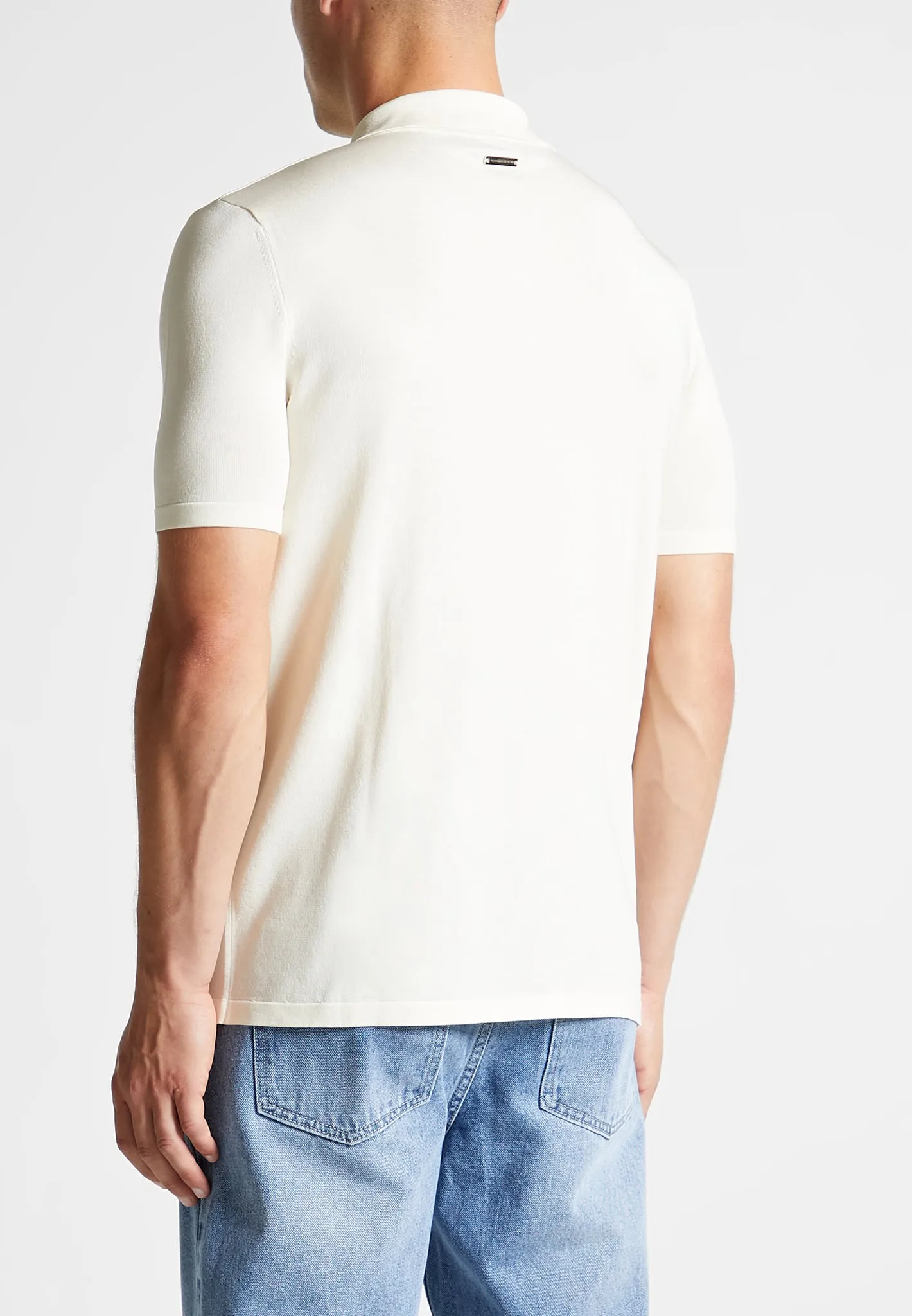 Luxe Polo Top With Zip - Off White sold by Maniere De Voir product image thumbnail 5