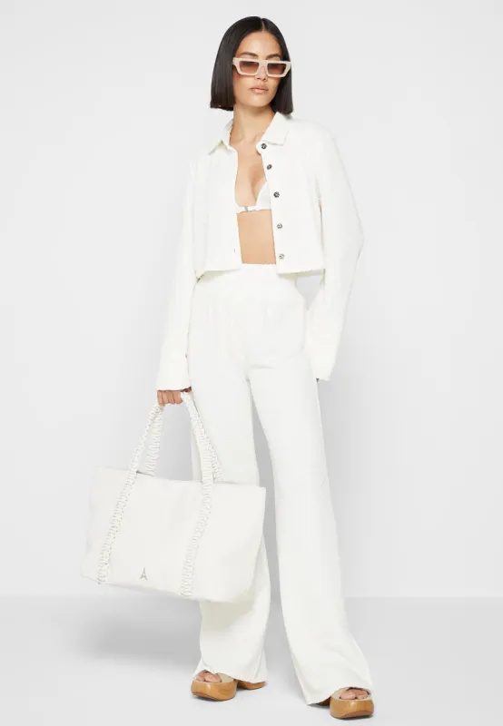 Vegan Leather Rope Strap Tote Bag - Beige sold by Maniere De Voir