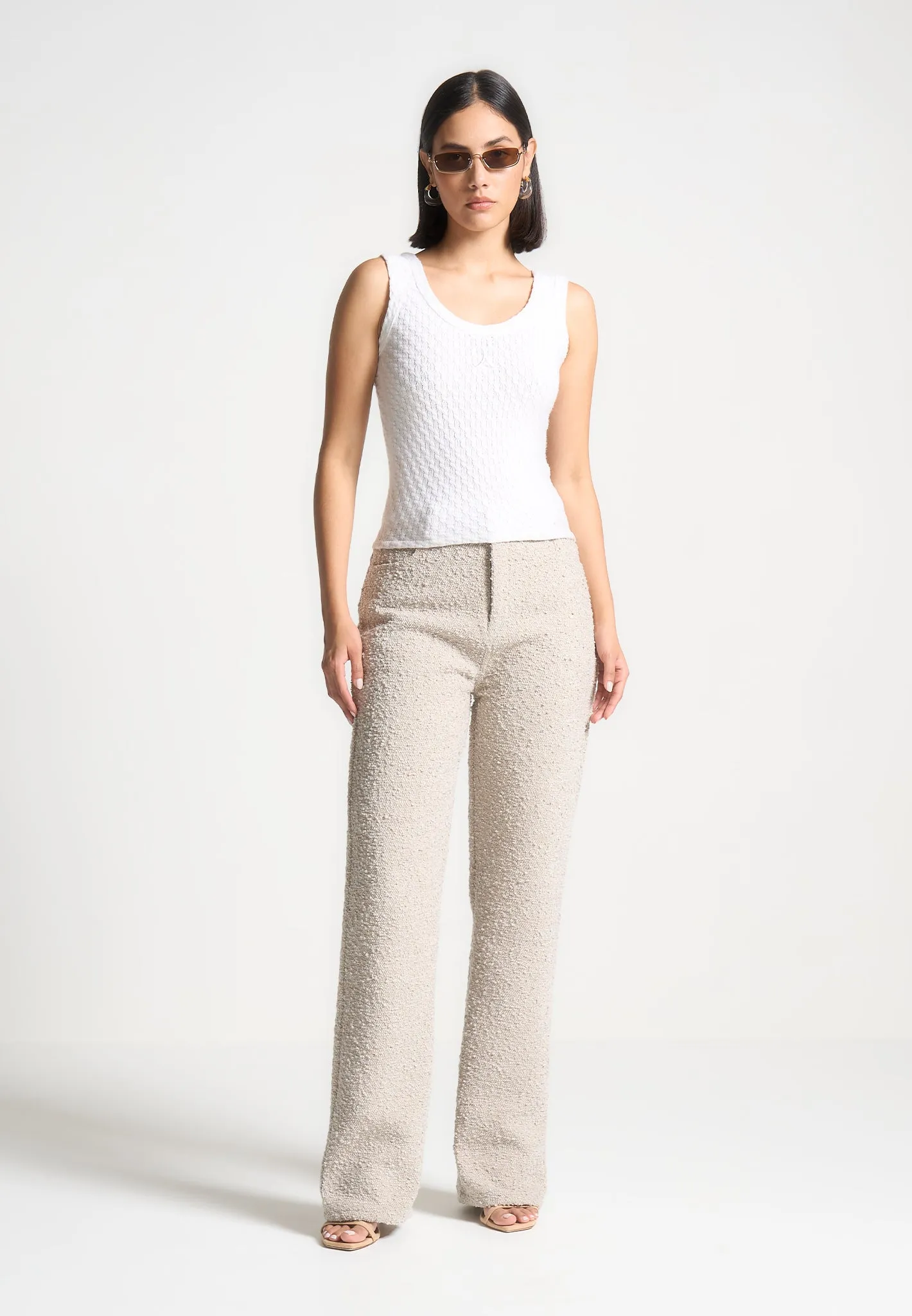 Sara - Boucle Boyfriend Trousers - Beige sold by Maniere De Voir product image thumbnail 2