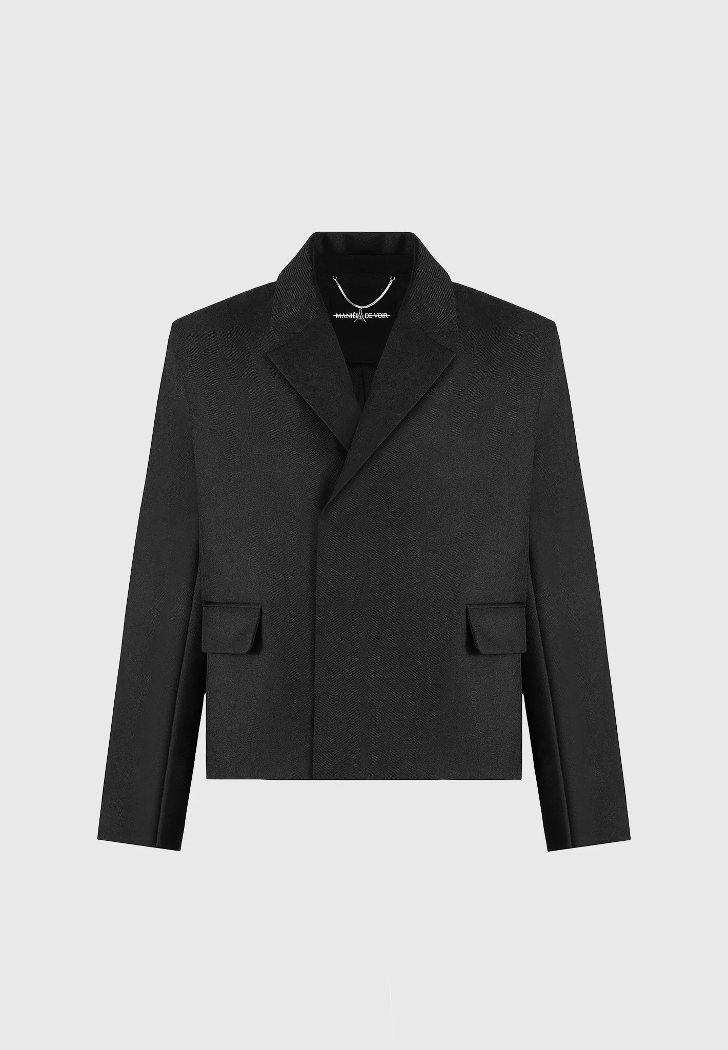 Hector - Double Breasted Tailored Cropped Blazer - Black sold by Maniere De Voir product image thumbnail 4
