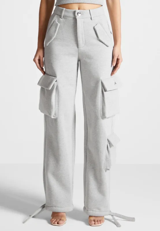 High Waisted Jersey Cargo Pants - Grey sold by Maniere De Voir