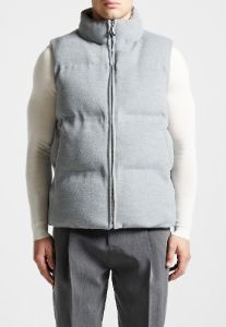 Brushed Marl Puffer Gilet - Grey sold by Maniere De Voir
