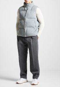 Brushed Marl Puffer Gilet - Grey sold by Maniere De Voir