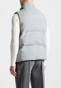 Brushed Marl Puffer Gilet - Grey sold by Maniere De Voir