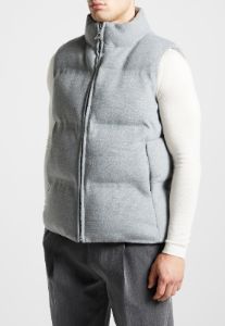 Brushed Marl Puffer Gilet - Grey sold by Maniere De Voir