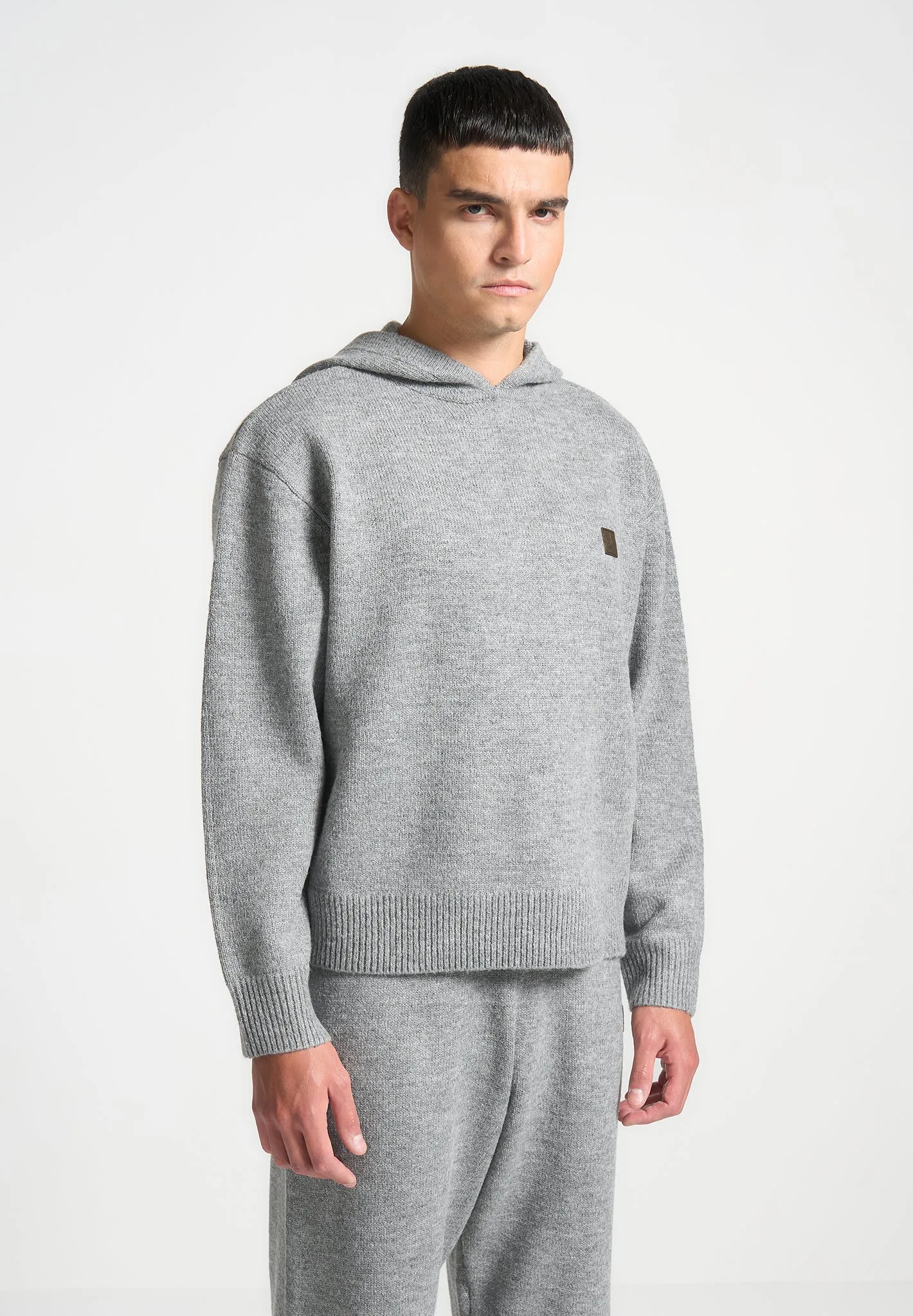 Signature Knit Hoodie - Grey sold by Maniere De Voir product image thumbnail 3