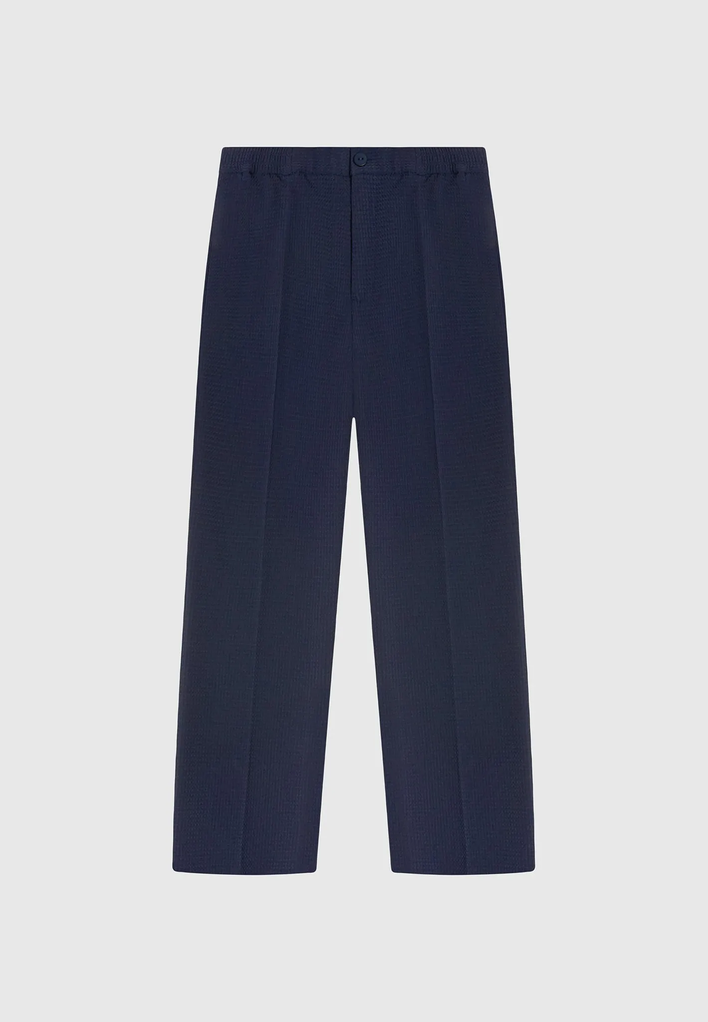 Waffle Seersucker Trousers - Navy sold by Maniere De Voir product image thumbnail 2