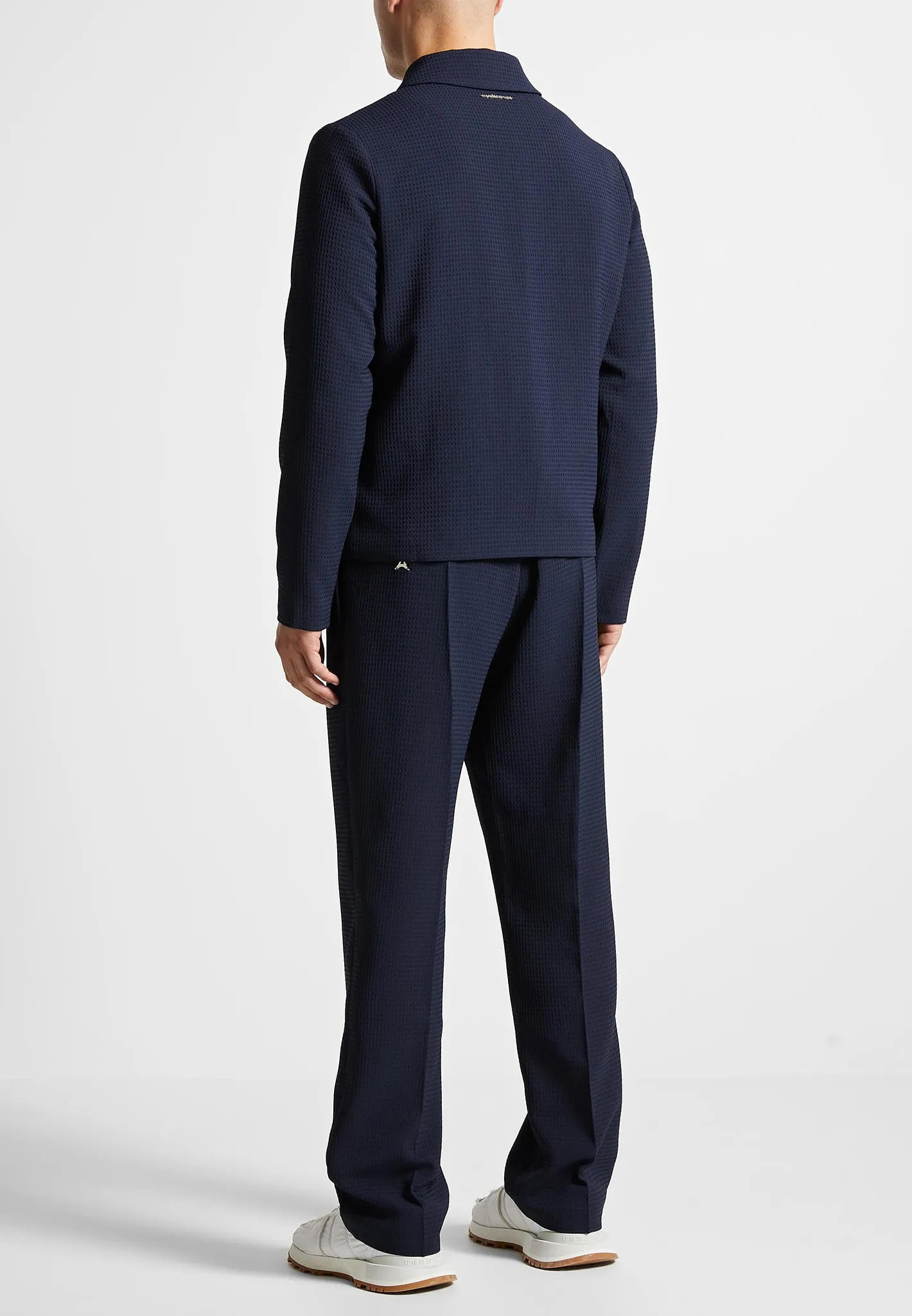 Waffle Seersucker Trousers - Navy sold by Maniere De Voir product image thumbnail 5