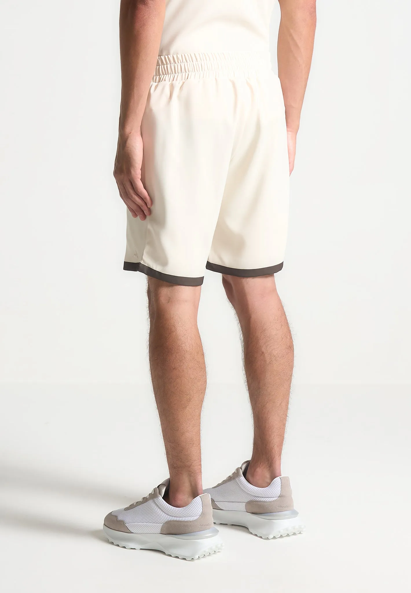 Raoul - Contrast Border Shorts - Cream/Brown sold by Maniere De Voir product image thumbnail 5