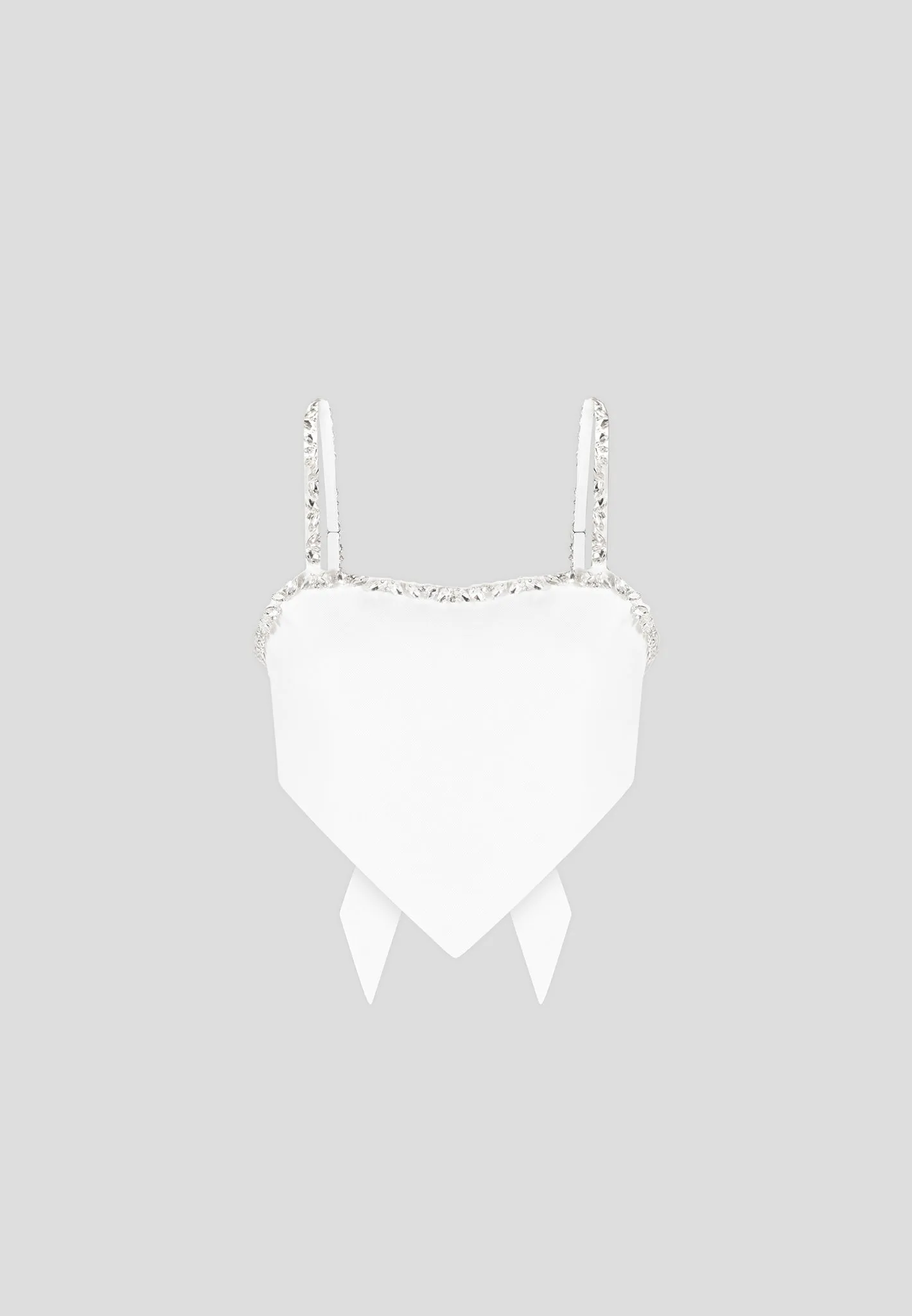 Eloise - Embellished Strap Handkerchief Top - White sold by Maniere De Voir product image thumbnail 5