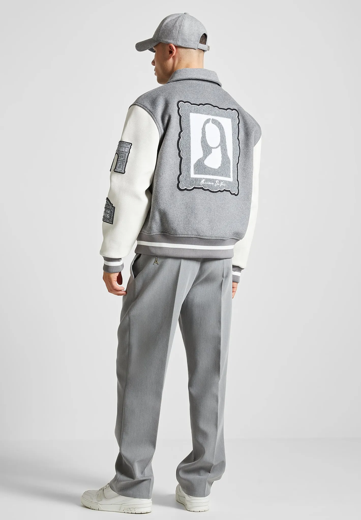 Oscar - Mona Lisa Wool Blend Varsity Jacket - Grey | Parallel