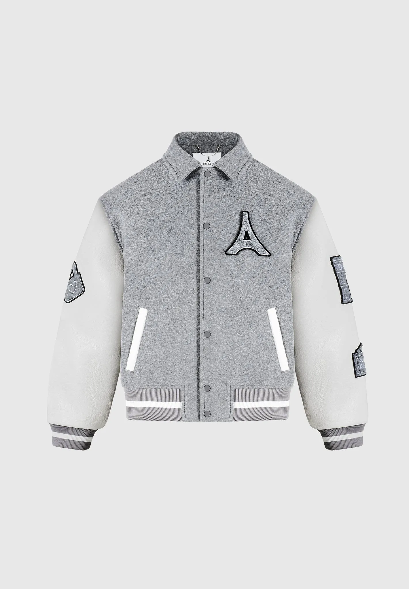 Oscar - Mona Lisa Wool Blend Varsity Jacket - Grey sold by Maniere De Voir product image thumbnail 2