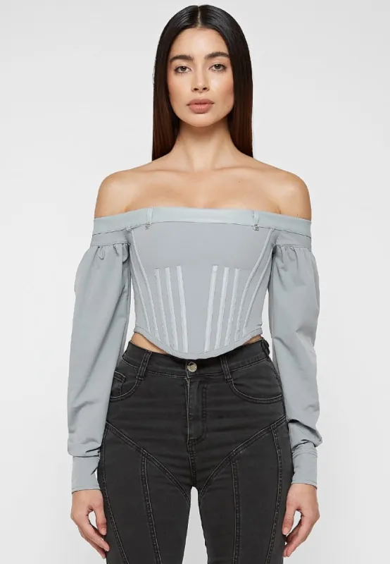 Technical Corset Top - Grey sold by Maniere De Voir