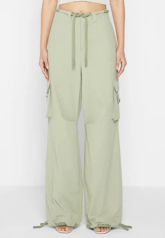 Rosa - Ripstop Parachute Cargo Pants - Sage sold by Maniere De Voir