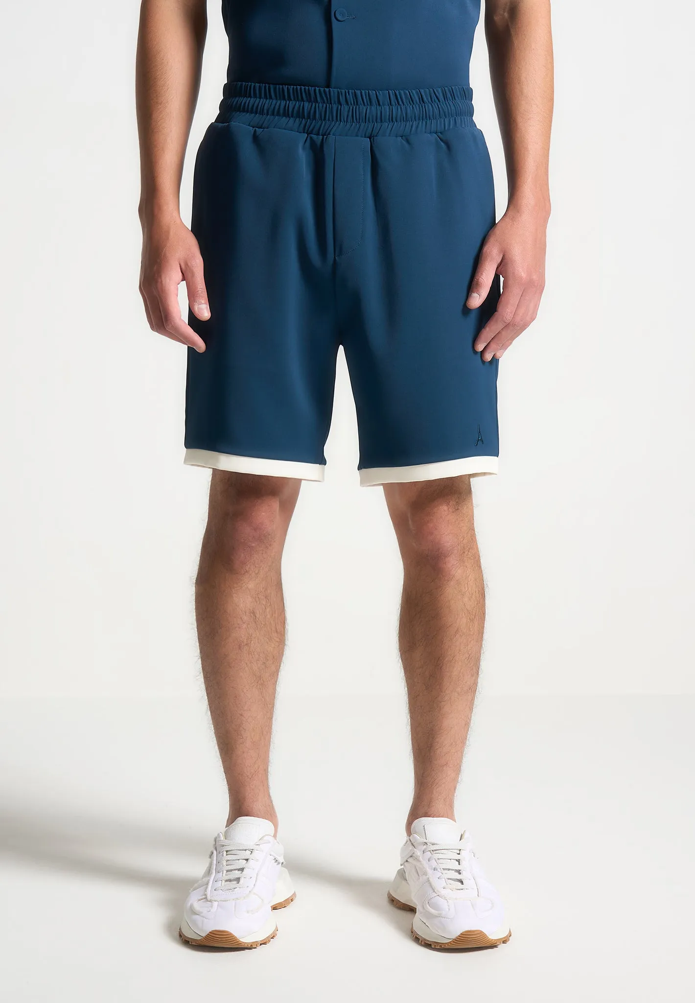 Colour Block Shorts - Navy/Cream sold by Maniere De Voir product image thumbnail 5